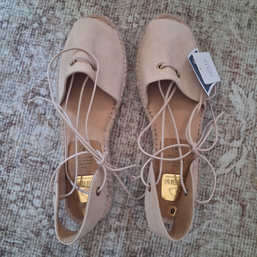 🆕️🌺 Kanna Made In Spain Leather Espadrille Lace-up Sandals 8 / 39 🌺🆕️ - Picture 6 of 6